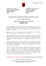 Albanian Response to the 2018 Human Dimension Implementation Meeting: Working Session 2