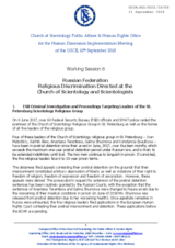 Statement by the Church of Scientology Public Affairs & Human Rights Office for Working Session 6