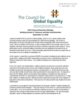 Statement by the Council for Globa;l Equality for Working Session 6