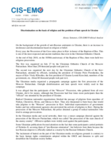 Discrimination on the basis of religion and the problem of hate speech in Ukraine