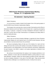 European Union statement at Opening Session