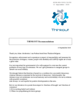 Statement and recommendations by Thinkout