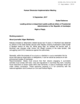 Right of Reply by the Azerbaijani Delegation