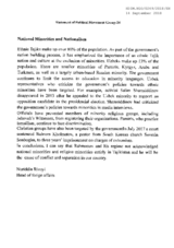 National minorties and nationalism in Tajikistan