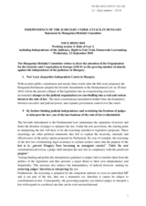 Independence of the Judiciary under Attack in Hungary