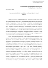 Statement on behalf of the Commissioner for Human Rights in Poland