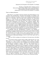 Statement by the Delegation of the Republic of Azerbaijan
