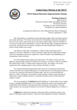 Statement by the United States of America for Working Session 5