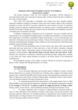 Statements of the Eastern Ukrainian Centre for Civic Initiatives