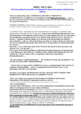 Statement by the International Association of Independent Democrats Against Authoritarian Regimes