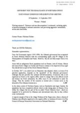 Statement by Movement for the Renaissance of Northern Epirus