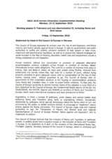 Statement by Head of  Council of Europe, Warsaw Office