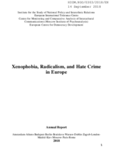 Presentation of the Annual Report 'Xenophobia, Radicalism and Hate Crime in Europe, 2017-2018'