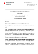 Declaration of the Swiss delegation