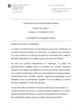 Declaration of the Swiss delegation