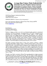 Statement by the Federation of Western Thrace Turks in Europe (ABTTF)