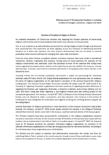 Violation of freedom of religion in Crimea