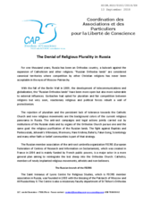 The Denial of Religious Plurality in Russia