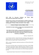 FOB Statement for Working Session 6