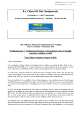 Chinese religious refugees in Italy