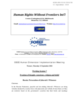 Russia: Persecution of Jehovah&rsquo;s Witnesses