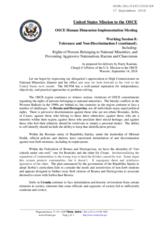 Statement by the United States of America