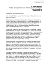 Statement by Azerbaijan Institute for Democracy and Human Rights for Working Session 11