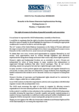 Statement by the OSCE Parliamentary Assembly