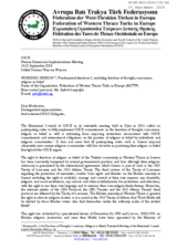 Statement by Federation of Western Thrace Turks in Europe