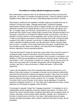 The problem of creating culturally homogeneous societies