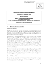 Contribution by the Council of Europe