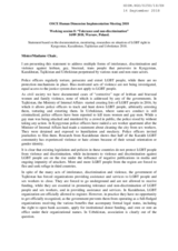 Statement on Tolerance and non-discrimination of LGBT people in Central Asia