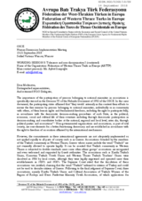 Statement by the Federation of Western Thrace Turks in Europe