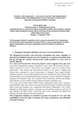 Starve and Straggle - Attacks against the Freedom of Association and Independent Civil Society in Hungary