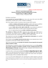 Statement by OSCE PA on unaccompanied minors and civil society