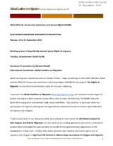 Introducer Presentation by Ms. Monami Maulik - International Coordinator, Global Coalition on Migration