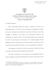Statement of the Holy See on Rights of Migrants