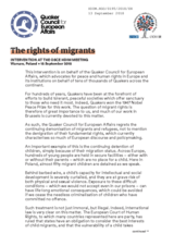 Intervention by the Quaker Council for European Affairs