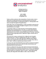 Statement by Unconstrained Analytics Inc at Working Session 13