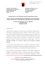 Right of Reply by the Republic of Albania