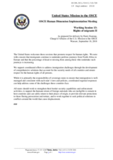 Statement by United States of America for Working Session 13