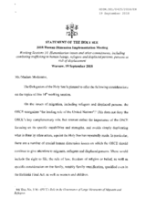 Statement of the Holy See