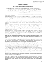 Romania's statement for working session 15