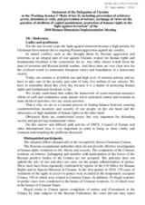 Statement at the Working Session 5 of the Delegation of Ukraine