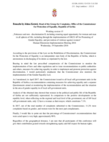 Remarks by Ms. Jelena Kotevic, Office of the Commissioner for Protection of Equality, Republic of Serbia