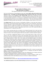 The prevention of arbitrary arrest, exile and torture in Moldova