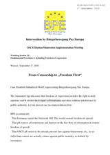 Intervention by B&uuml;rgerbewegung Pax Europa