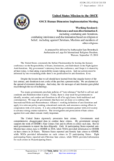 Statement by United States of America for Working Session 6