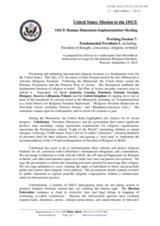 Statement by United States of America for Working Session 7