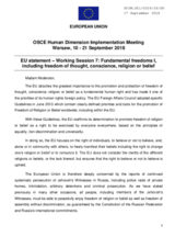 Statement by European Union for Working Session 7